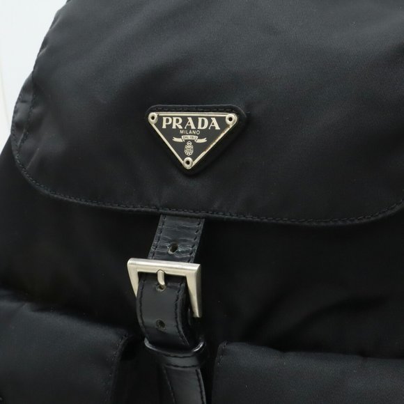 PRADA VELA Backpack Nylon Leather NERO Black B2811 - Picture 7 of 9